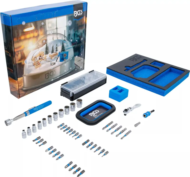 BGS Adventní kalendář s nářadím, Christmas 2025, Vánoční sada nářadí, 95010 (BGS1095010), BGS1095010